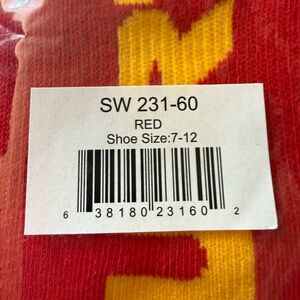 Arthur George Red Socks with Yellow 'LOVE' Accent